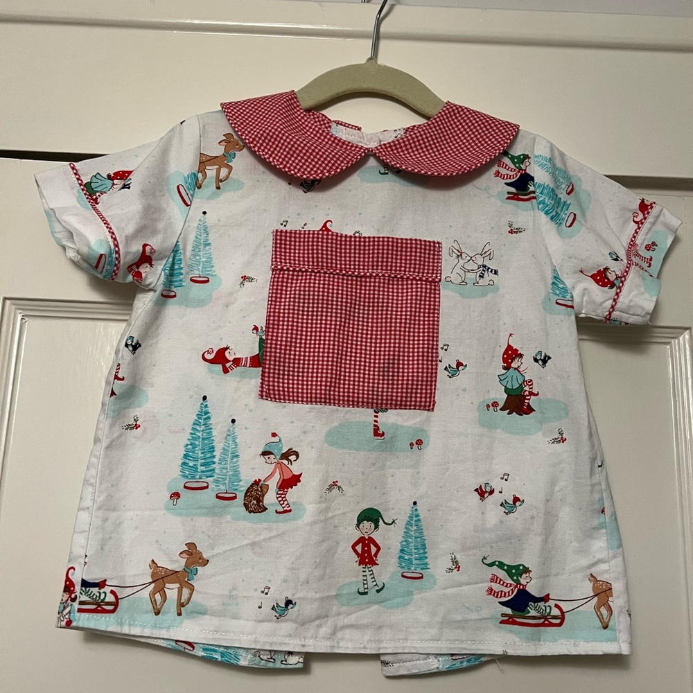 VGUC 3T PB&J custom fabric top $22